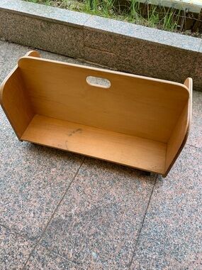 Vintage Wooden Storage Caddy in Light Brown
